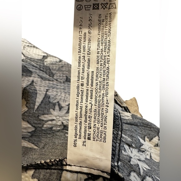 Zara Dress XS Black White Floral High Neck Mini Flair Boho Peasant Oversized - Picture 5 of 8